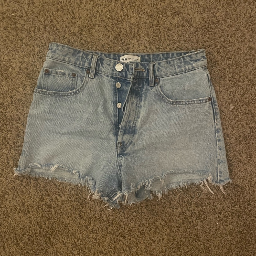 Zara high rise denim shorts